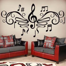 Vinilo adhesivo para pared, notas de árbol musical, arte musical, ideas  para interiores, decoración grande (ig4775), rojo oscuro