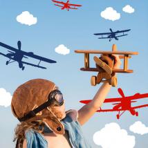 Vinilos Infantiles Aviones y Nubes