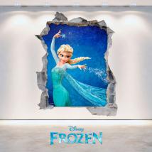 Vinilos Disney Frozen 3D Agujero Pared