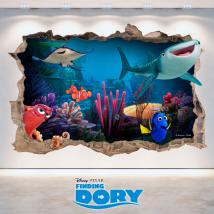 Vinilos Disney Buscando A Dory Agujero Pared 3D