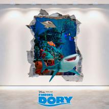 Vinilo 3D Disney Buscando A Dory Agujero Pared