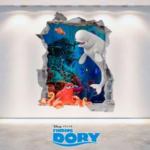 Vinilos Disney 3D Agujero Pared Buscando A Dory