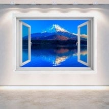 Ventana 3D Pared Monte Fuji