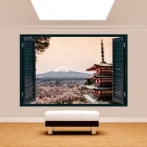 Ventana 3D Pagoda Monte Fuji