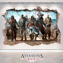 Vinilos 3D Agujero Pared Assassin's Creed