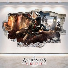 Vinilos Pared Rota 3D Assassin's Creed