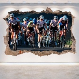 Vinilos Ciclismo Pared Rota 3D