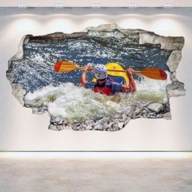 Vinilos 3D Rafting Kayak Pared Rota