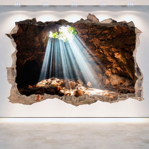 🥇 Vinilos agujero pared cascadas 3d 🥇