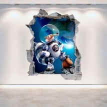 Vinilos Decorativos 3D Ice Age 5 Pared Rota