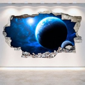 Vinilos Pared Rota Planetas Espacio 3D