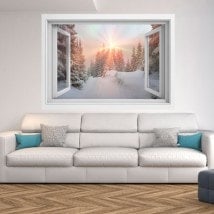 Ventanas 3D Rayos De Sol Montañas Nevadas