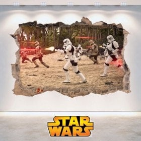 Pegatinas Star Wars Agujero Pared 3D