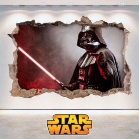Vinilos Star Wars Agujero Pared 3D