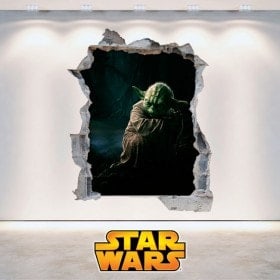 Vinilos De Pared Star Wars Yoda 3D