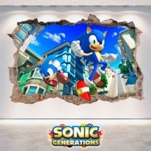 Vinilos Decorativos 3D Sonic Generations