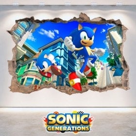 Vinilos Decorativos 3D Sonic Generations