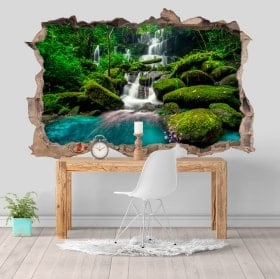 Vinilos decorativos 3D cascadas en la selva