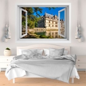 Ventana vinilos 3D castillo de Azay-le-rideau Francia