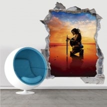 Vinilos decorativos mujer maravilla 3D