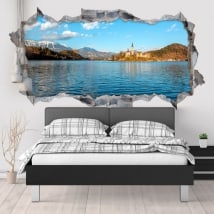 Vinilos decorativos lago Bled Eslovenia 3D