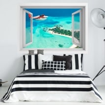 Vinilos ventana avioneta Islas Maldivas 3D