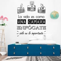 Vinilos decorativos la vida es como una cámara