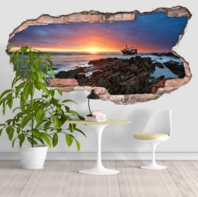 Vinilos de pared atardecer cabo de las agujas 3D