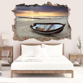 Vinilos decorativos amanecer en la playa 3D