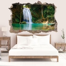 Vinilos de pared cascadas de Tailandia 3D