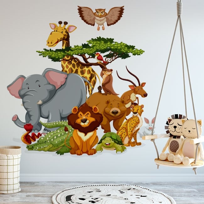 🥇 Vinilos decorativos infantiles animales del zoo 🥇