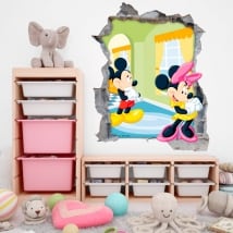 Vinilos paredes disney mickey y minnie mouse 3d