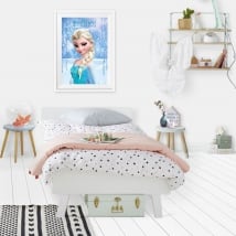 Vinilos decorativos disney frozen elsa efecto cuadro 3d