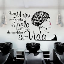 Vinilos y pegatinas peluquerías frase coco chanel