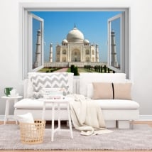 Vinilos decorativos ventana taj mahal 3d