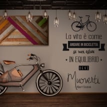 Vinilos frases en italiano la vida es como montar en bicicleta