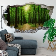 Vinilos decorativos 3d árboles en el bosque