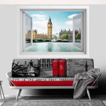 Vinilos ventana big ben londres 3d