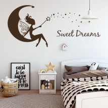 Vinilos decorativos hada en la luna sweet dreams