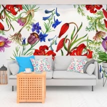 Murales de vinilos con flores