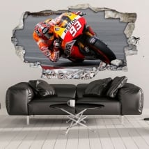 Vinilos decorativos 3d motogp marc márquez honda