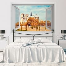 Vinilos decorativos catedral de notre dame parís francia 3d