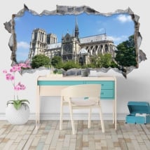 Vinilos decorativos catedral notre dame parís francia 3d