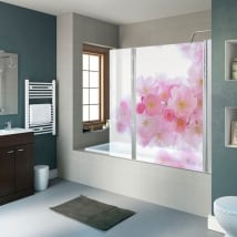 Vinilos mamparas de baños flor de cerezo japonés