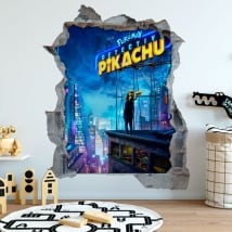 Vinilos decorativos 3d pokémon detective pikachu