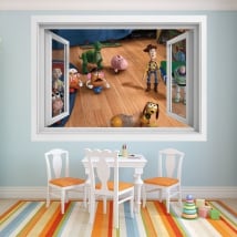 Vinilos infantiles ventana 3d toy story 4