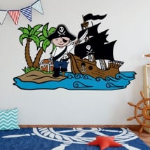 Vinilos infantiles pirata en la isla