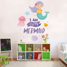 Vinilos decorativos y pegatinas infantiles frase sirenita