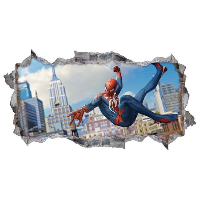 Vinilo Adhesivo Pared Spiderman Y Enemigos 150cms Full Color