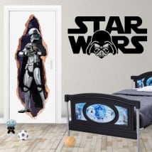 Vinilos para puertas 3d star wars capitán phasma